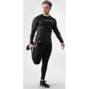 Body & Fit Hero Motion T Shirt - Sportshirt met Lange Mouwen - Fitness Shirt Mannen - Sporttop Heren - Zwart - Maat XXL