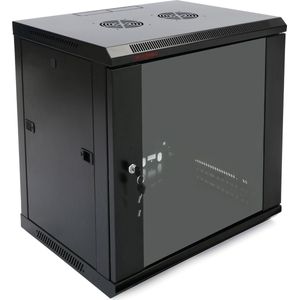 RackMatic-Rack wandkast 19 ""12U 600x450x639mm zwarte wand SOHORack van RackMatic