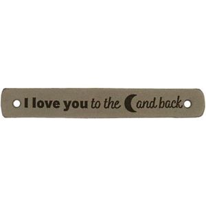Leren Label I love you to the moon and back - Durable - 2 stuks