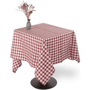 Tiseco - Tafelkleed GINGHAM - Katoen - Geblokt - 150x150 cm, rood