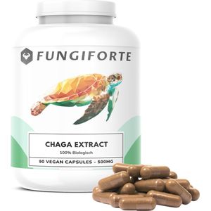 FungiForte - Chaga Extract 500mg - 90 stuks - Non-GMO - Lab Tested - Chaga Capsules - Paddenstoel Supplement
