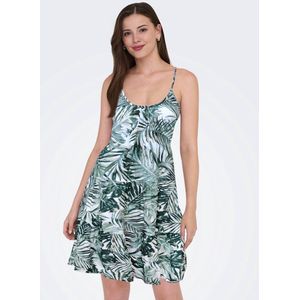 Meisjes / kinder Zomerjurken | Strandjurken | Wit Palmblad | Bloemen | Maat 164/XXS