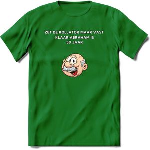 Zet de rollator maar vast klaar T-Shirt | Grappig Abraham 50 Jaar Verjaardag Kleding Cadeau | Dames – Heren - Donker Groen - M