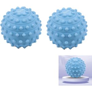 2-stuks Siliconen massagebal - Gestructureerde voet- en lichaamsmassagebal - Zelfmassage, mobiliteit en herstel - Diameter 4,7 cm - Bolvormig - Gestructureerd oppervlak - Geschikt voor pijnverlichting en spierontspanning - Blauw