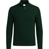 Vercate - Quarter Zip / Half Zip Trui - Cashmere / Kasjmier Blend - Kabeltrui / Pullover - Regular Fit - Donkerblauw - Maat S