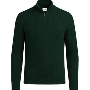 Vercate - Quarter Zip / Half Zip Trui - Cashmere / Kasjmier Blend - Kabeltrui / Pullover - Regular Fit - Donkerblauw - Maat S