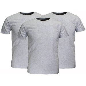 Fruit Of The Loom Blanco Katoenen T-Shirts 3-Pack Grijs Gemêleerd