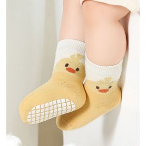 2 paar antislipsokken voor peuters, schattige babysokken met antislipsokken in het midden van de tube, katoenen sokken met een pasgeboren cartoon, ademende sokken voor kinderen, geschikt voor babyjongens en -meisjes-M (1-3 jaar oud)