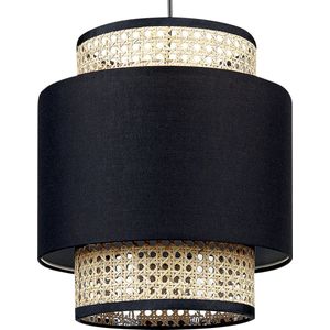 BOERI - Hanglamp - Zwart/ Natuurlijk - Polyester