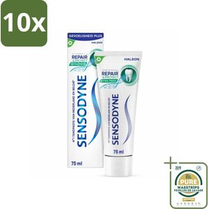 10 x Sensodyne - Tandpasta - Repair & Protect - Extra Fresh - Gevoelige Tanden - 75 ml - Grootverpakking - Gevoelige Tanden - Tandpasta - Herstel - Pijnverlichting - NovaMin