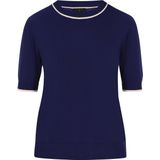 DreiMaster - Klassik - Trui - Crème/Navy - Halve Mouw - Ronde Hals