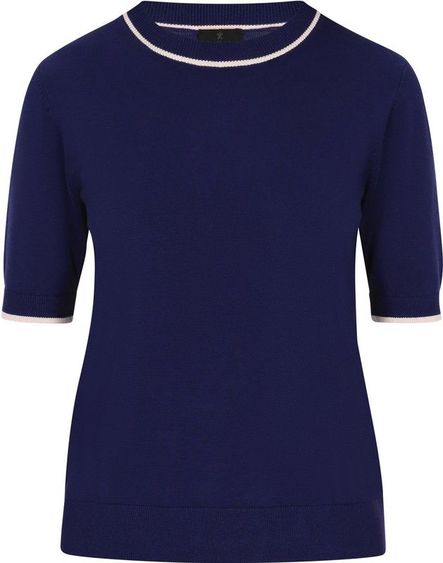 DreiMaster - Klassik - Trui - Crème/Navy - Halve Mouw - Ronde Hals