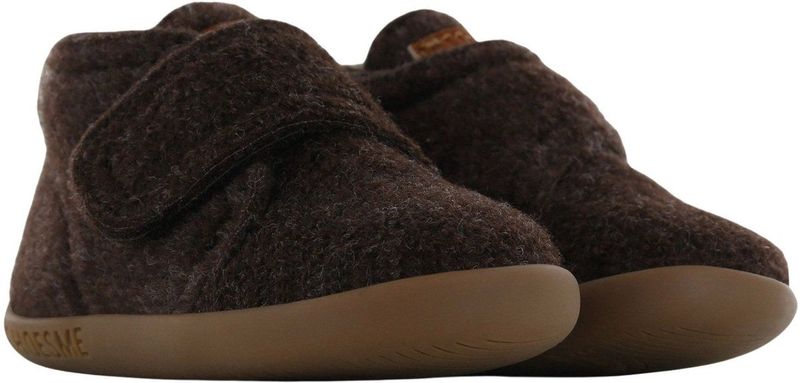 Baby | Babyslofjes | Meisjes, jongens | Dark Brown | Vilt | Shoesme | Maat 18