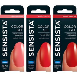 Sensista Perfect Match Set - Color Gel - Gellak Voordeelset - Rood - Roze - Gel nagellak voor LED lamp - 3 stuks