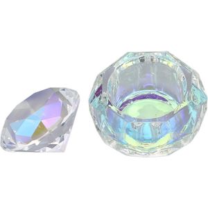 Dappen Dish Crystal Glass Bowl voor Nail Acryl Vloeistof - Draagbare Nail Design Tools voor Thuis en Salon .