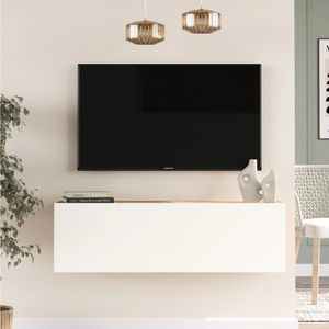 Skane Home - TV Meubel 100 cm Zwevend Hout | Tonsberg - Wit