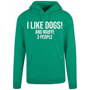 7311 - Hoodie - I Like Dogs-Forest Green-L