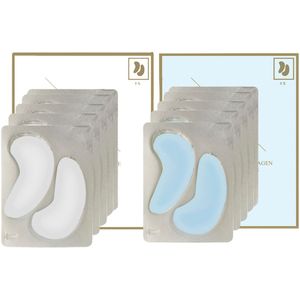 Oogpads Hyaluron & Collageen + Dubbel Collageen & Rose Hydrogel 5x2 – Set