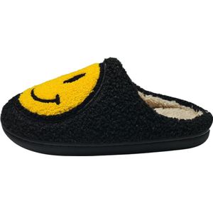 JAXY Smiley Slippers - Smiley Pantoffels - Pantoffels - Smiley Sloffen - Pantoffels Dames en Heren - Sloffen - Sloffen Dames en Heren - Maat 41-42 - Zwart