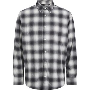 JACK & JONES - Overhemd - Grijs - Flanel - Lange Mouw