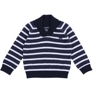 Trui in marineblauw en wit