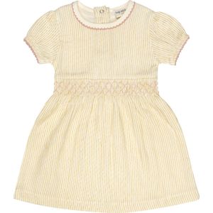 Frogs and Dogs - Geweven Jurk Goud Glitter | Sheer Pink - Katoen - Maat 68