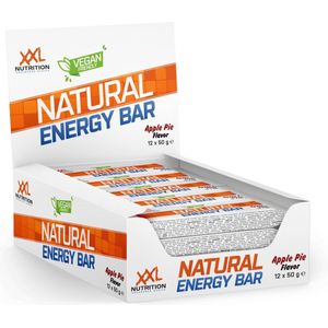 XXL Nutrition - Natural Energy Bar - 12 Pack - 100% Natuurlijke Energiereep - Voedzame Snack Reep - Lactosevrij & Veganistisch - Appeltaart Smaak