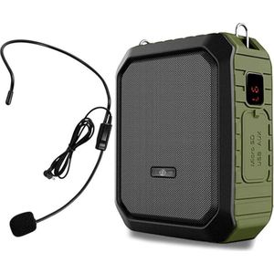 Equivera spraakversterker - Voice Amplifier Personal Portable Microphone Headset 18W Bluetooth Speaker, Waterproof, Recording, AUX Jack for Teachers, Outdoor Speech, Tour Guides