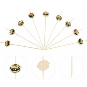 Akyol - 20 x partyprikkers - satéprikkers - Feestje - Verjaardag |burger prikkers |hamburger prikker |cocktailprikker hamburger - cocktailprikkers - Feest prikkers - cocktailprikkers | sateprikker hamburger – hamburger – eten – snacks