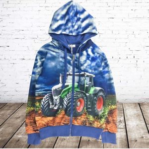 Squared en Cubed - H78 - Jongensvest - Blauw - Tractor Print