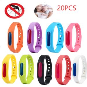20 Stuks Anti-Muggen Armband – Muggenwerende Polsband met Capsule – Waterdichte Insectenwerende Armband voor Kinderen & Volwassenen – Tegen Muggen & Insecten – Outdoor & Vakantie