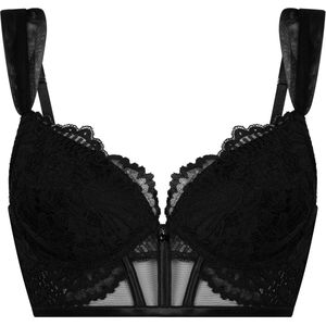 Hunkemöller - Whitney - Voorgevormde Push-up Longlinebh - Zwart