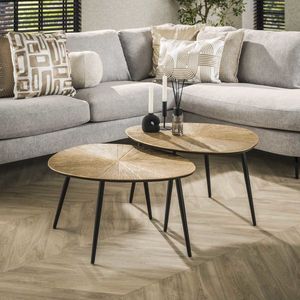 Salontafel Ray Metal Organisch Brons Set van 2 - Giga Meubel