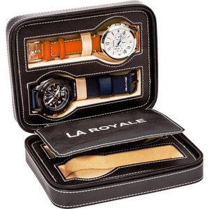 LA ROYALE Horlogebox Viaggio 4 - Reisetui - Zwart - 4 Horloges