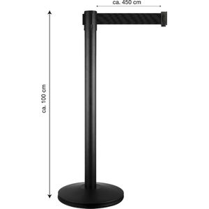 in-liner - afzetpaal - zwart staal - lint zwart 4,5 meter - 11 kg - 2 jaar garantie