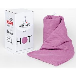 Janneke's Warmtesjaal - Pittenzak - Kersenpitkussen - Kruik - Lijnzaad - Wafelstof - Mauve