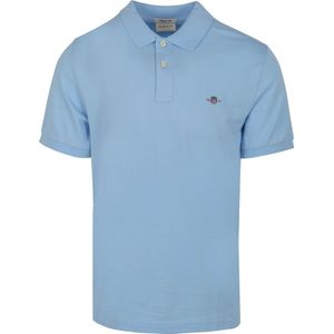 Gant - Shield Piqué Poloshirt Lichtblauw - Regular-fit - Heren Poloshirt Maat XXL