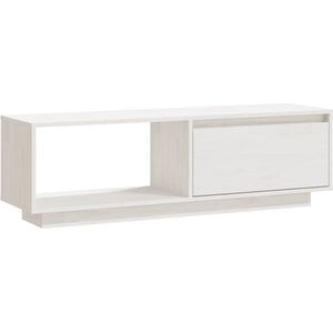 Maison Exclusive - Tv-meubel 110x30x33,5 cm massief grenenhout wit