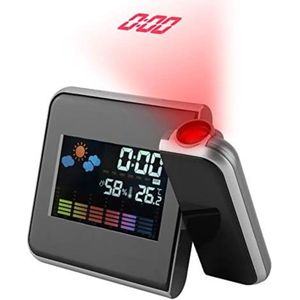 Wekkerradio met Projectie - Digitale Wekker - Digitale Klok - Zwart|Grijs