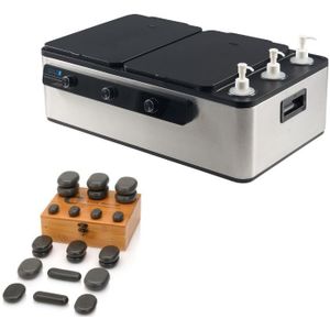 4 in 1 Hotstoneheater, oliewarmer, kruidenstempelwarmer & handdoekwarmer met 22 massagestenen