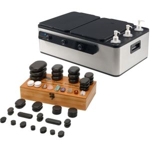 Hotstoneset - 12L heater met display - 60 stenen - Roestvrij staal