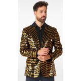 Carnaval Opposuits Gouden Tijger Jasje - Goud - Maat 48 - Carnaval