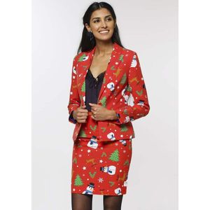 Carnaval Opposuits Christmiss Mantelpakje - Rood - Maat 40