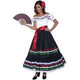 Carnaval Western Senorita Jurk - Zwart - Maat L - Carnaval