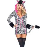 Carnaval Zebra Jurkje - Zwart - Maat M - Carnaval