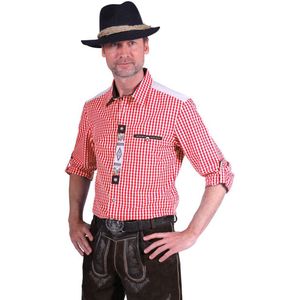 Carnaval Tiroler Herenblouse Deluxe Kostuum - Rood - Maat XS