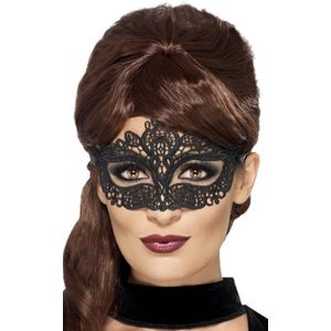 Carnaval Zwart Kanten Masker - Zwart