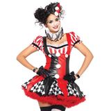 Carnaval Harlequin Clown Kostuum - Rood - Maat S - Carnaval