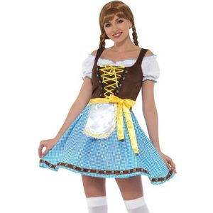 Carnaval Blauw Dirndl Jurkje - Blauw - Maat L