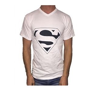 Carnaval Superman T-shirt - Wit / Zwart - Maat S - Carnaval